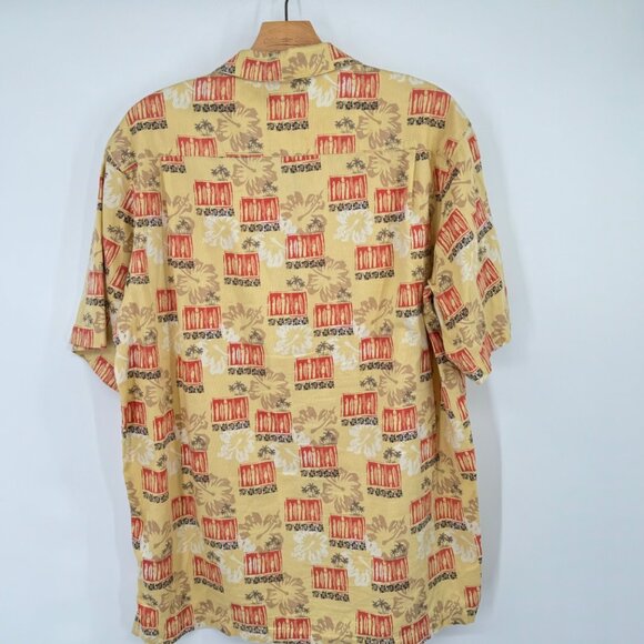 Columbia Men's Hawaiian Button-Up Shirt surfboards yellow size large cotton - Picture 9 of 9